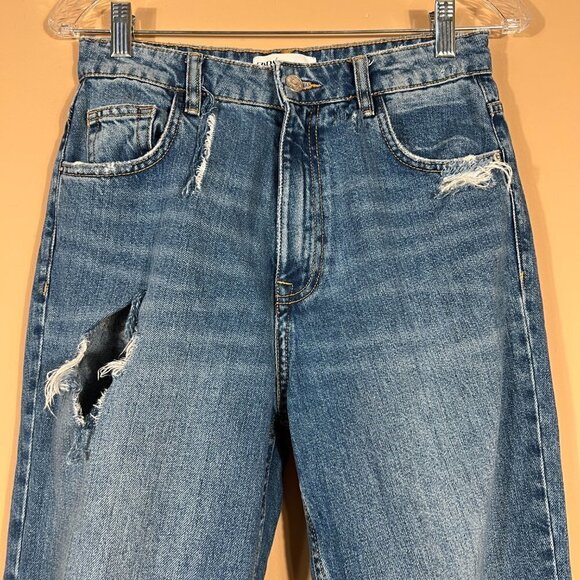 Zara High Rise Distressed Jeans - Picture 2 of 8